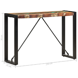 Acheter vidaXL Table console 110x35x76 cm Bois de récupération massif