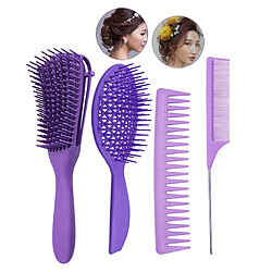 4x Peignes De Brosse En Plastique De Coiffeur De Salon De Coiffure Pour Le Violet De Cheveux Longs pas cher