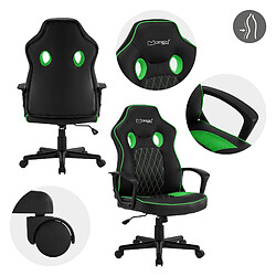 Avis ML DESIGN MODERN LIVING Chaise de gamer avec fonction bascule assise large noir/vert en similicuir ML-Design