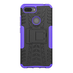 Wewoo Coque Renforcée de protection antichoc PC + TPU pour Xiaomi Mi 8 Lite avec support violet