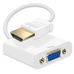 Avizar Adaptateur HDMI Mâle vers VGA Femelle Qualité Image HD 1080p Compact 20cm blanc