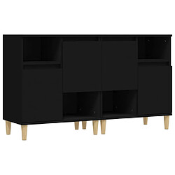 vidaXL Buffets 2 pcs noir 60x35x70 cm bois d'ingénierie