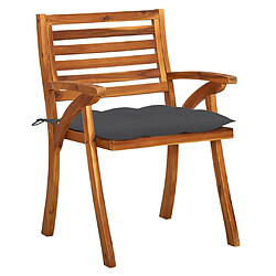 Acheter Maison Chic Lot de 4 Chaises de jardin avec coussins | chaises d'extérieur | Fauteuil Relax Bois de teck solide -GKD92451