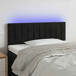 Maison Chic Tête de lit moderne à LED lumineuse pour chambre - Décoration de lit Noir 100x5x78/88 cm Velours -MN57345