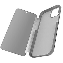 Avizar Étui Clear View pour iPhone 15 Clapet Miroir Fonction Support Argent