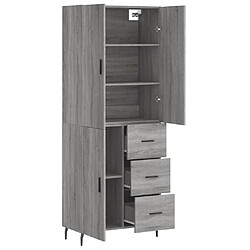 Avis vidaXL Buffet haut Sonoma gris 69,5x34x180 cm Bois d'ingénierie