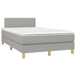 Avis Maison Chic Lit adulte- Lit + matelas + LED,Sommier à lattes de lit matelas LED gris clair 120x190 cm tissu -GKD24035