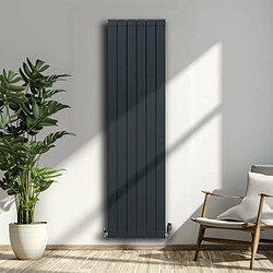 Monstershop Radiateur en Aluminium & Valves - 1800mm x 475mm – Gris Anthracite pas cher