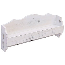 Decoshop26 Porte-manteau mural Blanc 50x10x23 cm Bois DEC024210