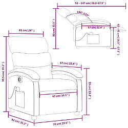 vidaXL Fauteuil de massage inclinable électrique Taupe Tissu pas cher