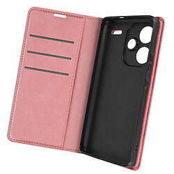 Avizar Étui pour Redmi Note 13 Pro Plus Portefeuille Support Vidéo Soft Cover Rose