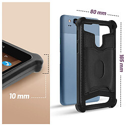 Avizar Coque Smartphone 5.3'' à 5.5'' Souple Coins Bumper Portecarte Amovible Noir pas cher