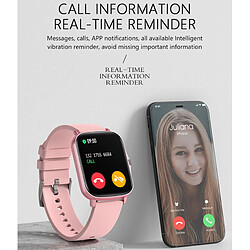 Chrono Chronus Montre Connectée Fitness Tracker Moniteur de Fréquence Cardiaque Pression Artérielle Podomètre Étanche Moniteur de Sommeil Écran Couleur Tactile Complet Montres Intelligentes pour Femmes Hommes,rose