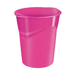 Corbeille à papier plastique Cep Gloss rose 14 L