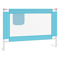 vidaXL Barrière de sécurité de lit enfant Bleu 90x25 cm Tissu