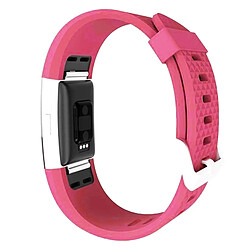 Wewoo Bracelet Magenta pour Montre Fitbit Charger 2 Diamant Texture TPU, Longueur: 23cm pas cher