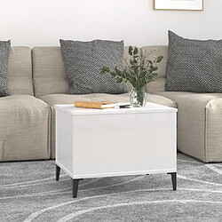 Avis ComfortXL Table Basse Blanc Brillant 60x44,5x45 Cm Bois D'ingénierie