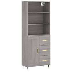 vidaXL Buffet haut Sonoma gris 69,5x34x180 cm Bois d'ingénierie