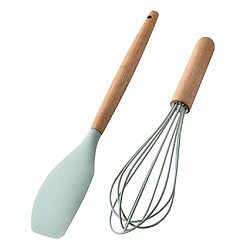 Ensemble D'ustensiles De Cuisine En Silicone Antiadhésif Spatule En Bois Et Fouet à Oeufs