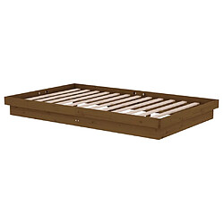 Avis vidaXL Cadre de lit Marron miel Bois massif 120x200 cm