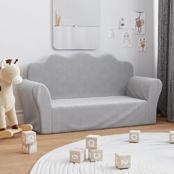 vidaXL Canapé pour enfants 2 places gris clair peluche douce