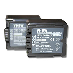 vhbw 2x batterie compatible avec Panasonic HDC-DX1, HDC-HS100, HDC-HS20, HDC-HS200 caméra vidéo (1000mAh, 7,2V, Li-ion) avec puce d'information