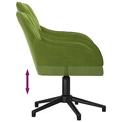 Helloshop26 Chaise fauteuil siège pivotante de bureau informatique étude clairvelours vert 02_0024185 pas cher