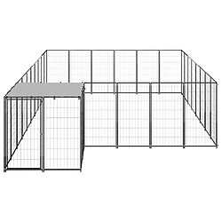 Helloshop26 Chenil extérieur cage enclos parc animaux chien 15,73 m² 110 cm acier noir 02_0000497