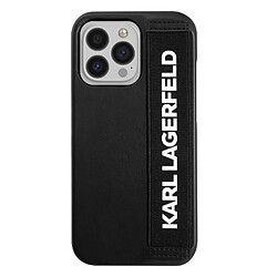 Karl Lagerfeld Coque pour iPhone 13 Pro Antichoc avec Sangle Élastique Noir