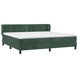 Avis Maison Chic Lit Adulte - Lit simple Lit à sommier tapissier et matelas moelleux - Meuble de Chambre - Vert foncé 200x200cm Velours -MN85977