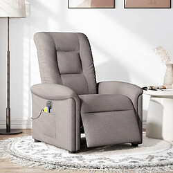 vidaXL Fauteuil de massage inclinable électrique Taupe Tissu