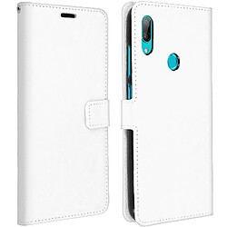 Avizar Housse Huawei Y7 2019 Étui folio Portefeuille Fonction Support Vidéo blanc