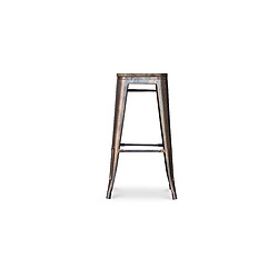 ICONIK INTERIOR Tabouret de bar design industriel - Bois et acier - 76cm - Stylix Vert clair