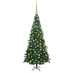 vidaXL Arbre de Noël artificiel pré-éclairé et boules L 240 cm vert