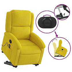 Maison Chic Fauteuil Relax pour salon, Fauteuil de massage inclinable Jaune Velours -GKD59058 pas cher