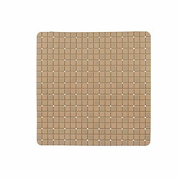 Berilo Tapis de Douche Antidérapant Carreaux Beige PVC 50,3 x 50,3 x 0,7 cm (6 Unités)