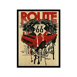 EPIKASA Impression sur Toile Route 66, Multicouleur, Polyester, 40x2,5x60 cm