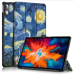 Etui en PU Impression de motifs Veille/Veille avec support tri-pliure ciel étoilé pour votre Lenovo Tab P11 Pro J716/TB-J706F