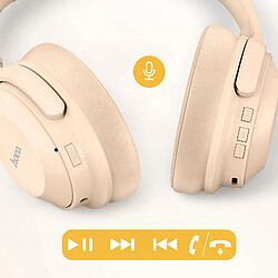 Hoco Hoko Casque Bluetooth avec Réduction de bruit Micro et Boutons de commande Beige pas cher