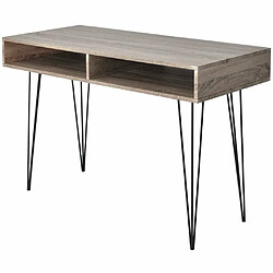 Maison Chic Bureau solide,Table de travail,Bureau d'ordinateur avec 2 compartiments Gris -GKD22123