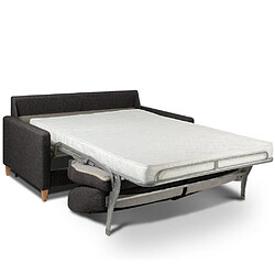 Inside 75 Canapé convertible OGGETTO matelas 16 cm système express sommier lattes 120cm RENATONISI polyuréthane marron