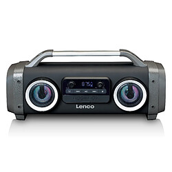 Lenco Enceinte Bluetooth® étanche avec radio FM, lecteur USB/SD et effets lumineux SPR-100BK Noir