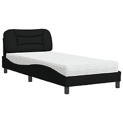 Vidaxl Lit avec matelas noir 80x200 cm tissu