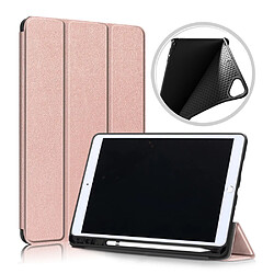 Etui en PU + TPU avec support tripliure et porte-stylet or rose pour votre Apple iPad 10.2 (2019)