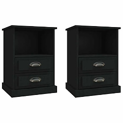 Maison Chic Lot de 2 Tables de chevet - Tables de Nuit noir 43x36x60 cm