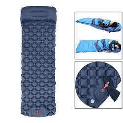 Acheter Tapis De Couchage Gonflable Avec Coussin Gonflable En Rouleau De Matelas Pneumatique Camping Bleu Marine