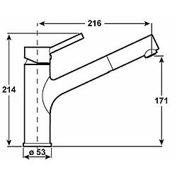 Cornat Zelina Mitigeur monocommande pour évier avec douchette, basse pression, acier inoxydable, 1pièce, zele535 pas cher