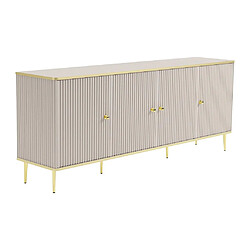 Buffet avec 4 portes en MDF et acier - Beige et doré - SINEAD de Pascal MORABITO