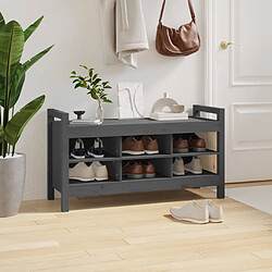 Acheter vidaXL Banc d'entrée Gris 110x40x60 cm Bois de pin massif