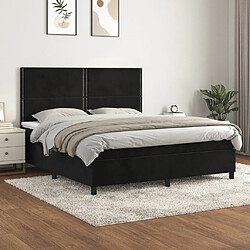 Maison Chic Lit Adulte - Lit simple Lit à sommier tapissier avec matelas moelleux - Meuble de Chambre - Noir 180x200 cm Velours -MN75432